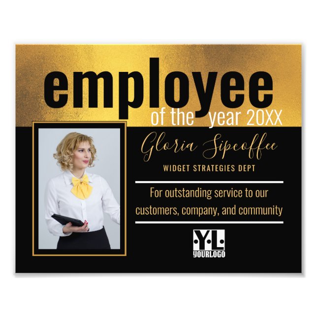 Employee of the year photo award certificate (Front)