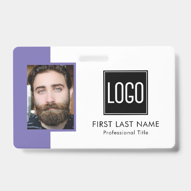Employee Office ID | Purple Logo Photo Badge (Front)