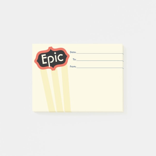 Employee peer recognition epic kudos customized post-it notes (Front)