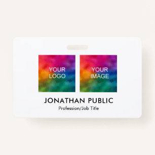 Employee Photo Add Your Corporate Logo Here Badge