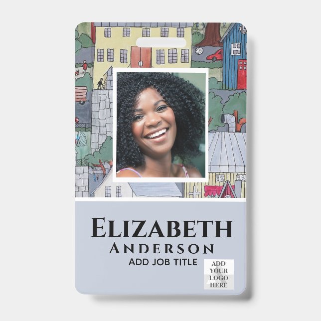 EMPLOYEE PHOTO BADGE QR Code Barcode Property (Front)