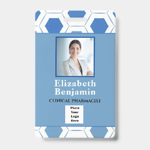 Employee Photo Bar Code Custom Medical Pharmacist Badge