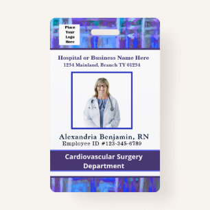 Employee Photo Bar Code Logo ID Business Badge