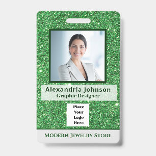 Employee Photo Bar Code Logo ID Custom Badge