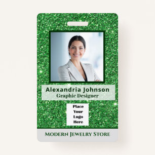Employee Photo Bar Code Logo ID Custom Badge