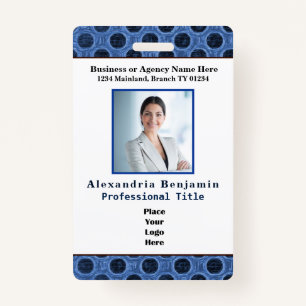 Employee Photo Bar Code Logo ID Custom Badge