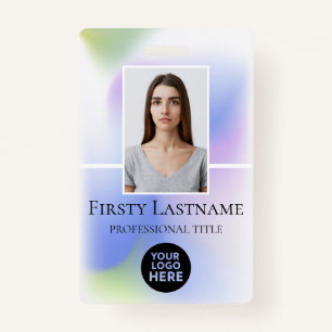 Employee - Photo, Bar Code, Logo, Name  Badge