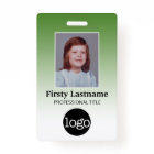 Employee - Photo, Bar Code, Logo, Name Gradient