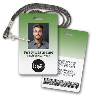 Employee - Photo, Bar Code, Logo, Name Gradient Badge