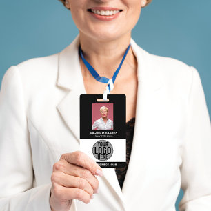 Employee Photo Barcode Logo Business Name Company  Badge