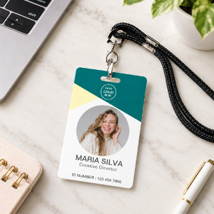 Employee Photo Barcode Title & Name Corporate Badge
