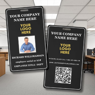 Employee Photo Company Logo QR Code Badge