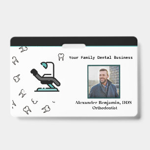 Employee Photo Dentist Logo Bar Code Name Badge
