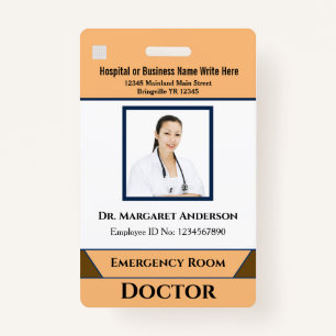 Employee Photo Hospital Medical Logo Custom Badge