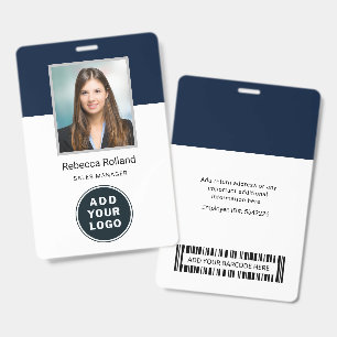 Employee Photo ID and Business Logo with Barcode Badge