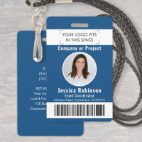 Employee Photo ID Barcode Classic Blue Access