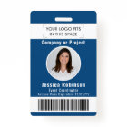 Employee Photo ID Barcode Classic Blue Access