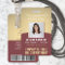 Employee Photo ID Barcode Logo Burgundy Gold Curve