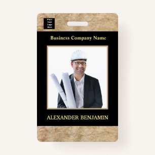 Employee Photo Id Card Logo Bar Code Custom Badge