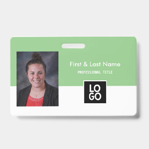 Employee Photo ID Company Personalized Mint Green Badge