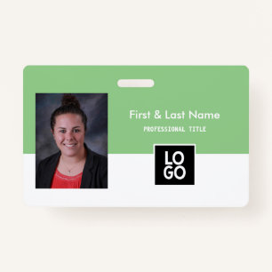 Employee Photo ID Company Personalized Mint Green Badge