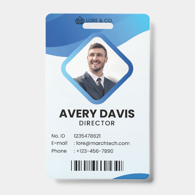 Employee Photo ID Company Security Badge (Front)
