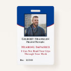 Employee Photo ID Identification Disability Cards