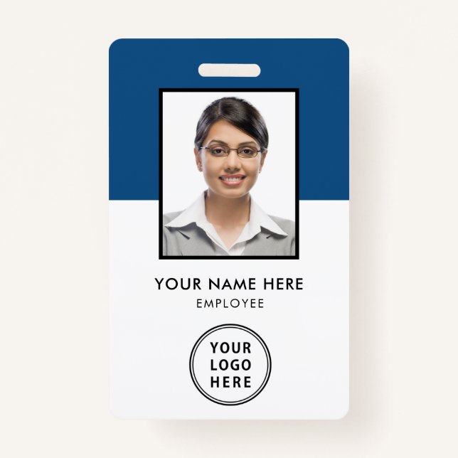 Employee Photo ID Logo Blue Badge (Front)