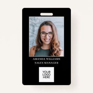 Employee Photo ID Logo QR Code Badge