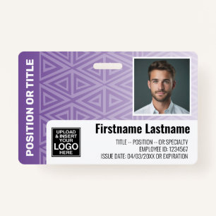 Employee Photo ID - modern tribal, logo bar code Badge