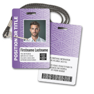 Employee Photo ID - modern tribal, logo bar code Badge
