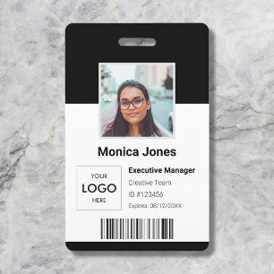 Employee Photo ID QR Code Black Badge