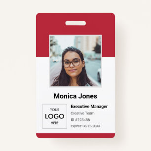 Employee Photo ID Red Badge