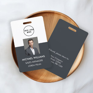 employee Photo ID Weiss Black Gray ID Badge