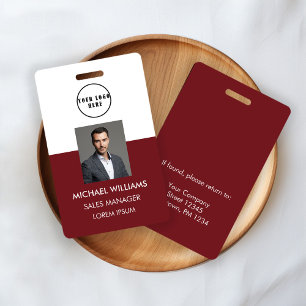 employee Photo ID Weiss Red ID Badge