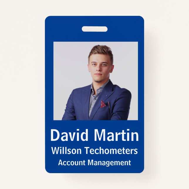 Employee Photo ID with custom details Badge (Front)