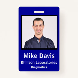 Employee Photo ID with custom details Badge