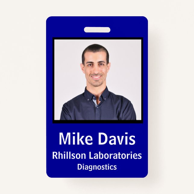 Employee Photo ID with custom details Badge (Front)