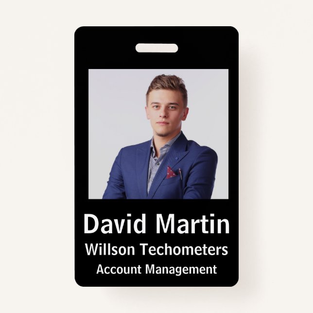 Employee Photo ID with custom details Badge (Front)