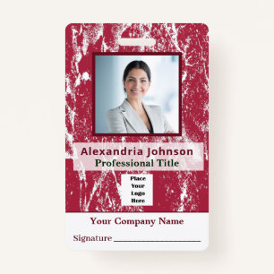 Employee Photo Identification ID Custom Card Badge