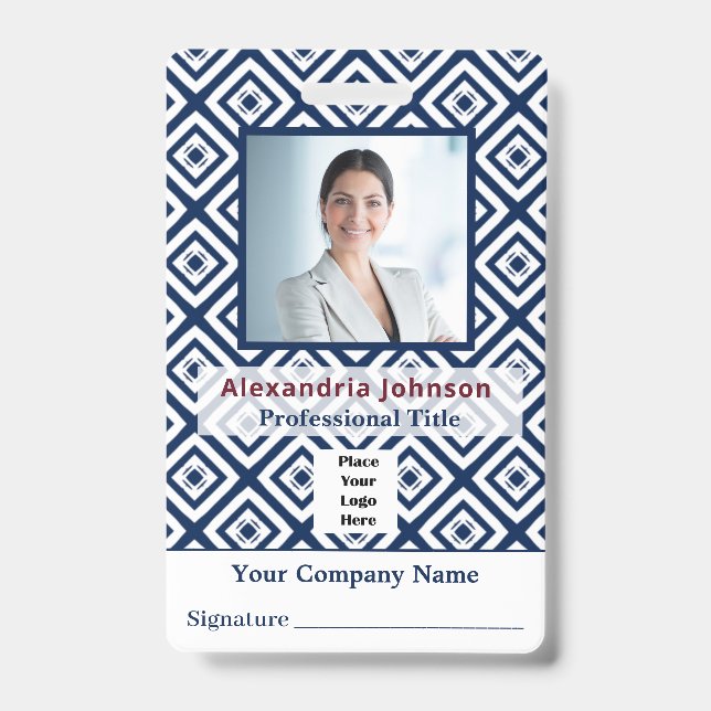 Employee Photo Identification ID Custom Card Badge (Front)