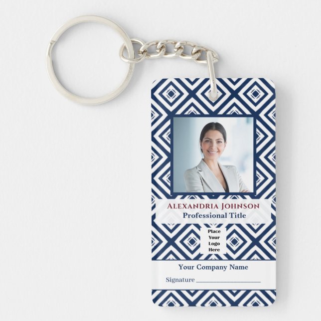 Employee Photo Identification ID Custom Card  Keychain (Front)