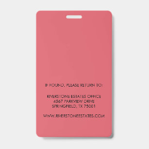 Employee Photo Identity Access Design Badge