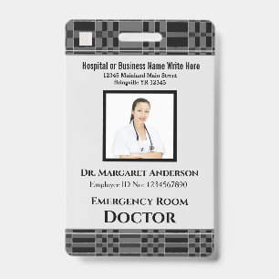 Employee Photo Logo Bar Code Name Custom Badge