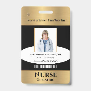 Employee Photo Logo Bar Code Name Custom Badge