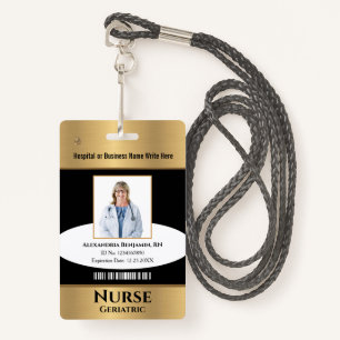 Employee Photo Logo Bar Code Name Custom Badge