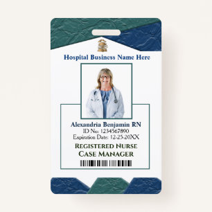 Employee Photo Logo Bar Code Name Custom ID Badge