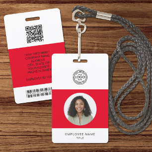Employee Photo, Logo, Bar Code, Name ID Badge