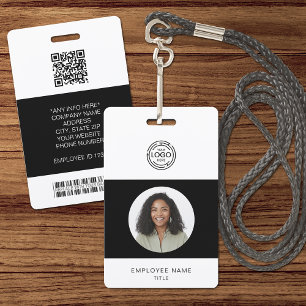 Employee Photo, Logo, Bar Code, Name ID Badge
