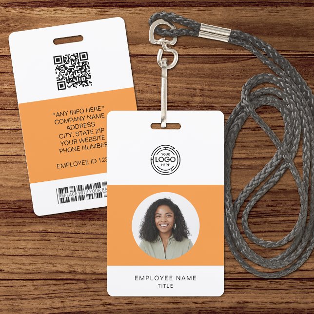 Employee Photo, Logo, Bar Code, Name ID Badge (Creator Uploaded)